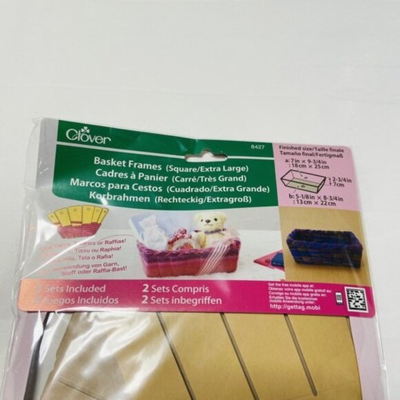 Basket Frames Kit 8427 2 Cardboard Sets Craft Use Yarn Raffia Fabric Strips NEW! - Picture 2 of 8